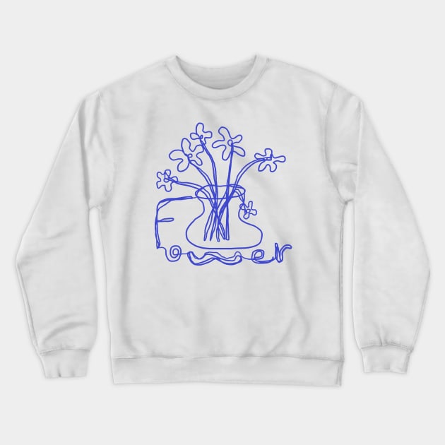 flowers, one line drawing Crewneck Sweatshirt by zzzozzo